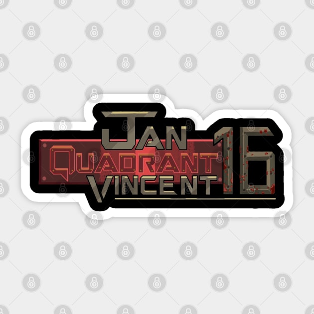 Jan Quadrant Vincent Sticker by Gaming Galaxy Shirts 